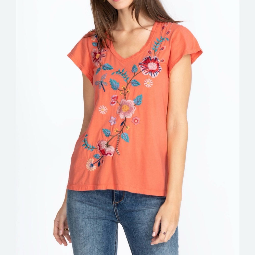 Johnny Was Flutter Sleeve Tee